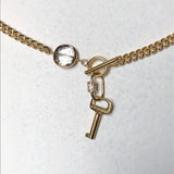 Authentic Key on Gold-Filled Curb Chain with Crystal