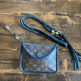 The Falcon with Back Pocket - Black Monogram Wristlet/Crossbody/Clutch