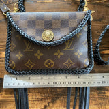 The Falcon with back pocket - Black Damier/Monogram Mix Wristlet/Crossbody/Clutch