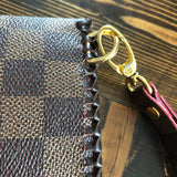 The Cardinal - Damier and Red inside Vintage Card Holder/Wallet/Keychain