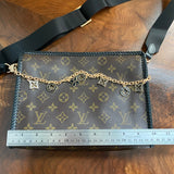 The Swan Crossbody - Vintage Monogram in Black with "LV-like" Charm