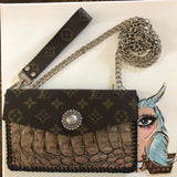 The Wren - Blush Vintage Wristlet/Crossbody/Clutch Bag