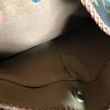 The Peacock - Vintage Monogram Hobo Crossbody in Caramel - Antique Brass Hardware