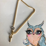 Authentic Key on Gold-Filled Curb Chain with Crystal