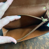 The Junco Wallet Crossbody - Vintage Monogram with Heart Chain
