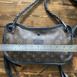The Peacock - Vintage Monogram Hobo in Black Crossbody