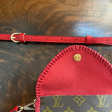 The Mini Falcon - Vintage Damier/Monogram Mix Crossbody in Red
