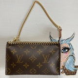 The Junco - Vintage Monogram in Gold Wristlet