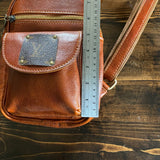 The Stork - Italian Leather Sling Bag with LV Monogram Embellishment