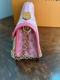 The Junco - Vintage Pink Monogram Mini Lin Canvas
