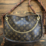 The Peacock - Vintage Monogram Hobo Crossbody - Gold Hardware