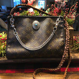 The Swan - Vintage Monogram Turquoise Crossbody