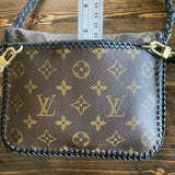The Falcon with Back Pocket - Black Monogram Wristlet/Crossbody/Clutch