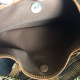 The Peacock - Vintage Monogram Hobo Crossbody - Vachetta and Brass