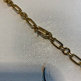 Key to My Heart Brass Padlock on Gold-Filled Paperclip Chain Necklace