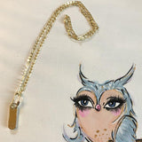 Zip It! Upcycled Zipper on Gold Filled Herribone Necklace