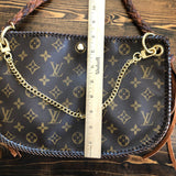 The Peacock - Vintage Monogram Hobo Crossbody - Gold Hardware