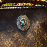 The Swan - Vintage Monogram Turquoise Crossbody