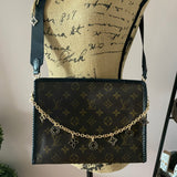The Swan Crossbody - Vintage Monogram in Black with "LV-like" Charm