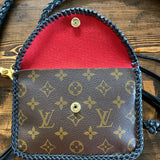 The Falcon with back pocket - Black Damier/Monogram Mix Wristlet/Crossbody/Clutch