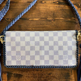 The Crane - Damier and Blue Vintage Crossbody Bag