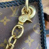 The Swan Crossbody - Vintage Monogram in Black with Brass Chain