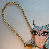 Key to My Heart Brass Padlock Necklace with GF Paperclip Chain
