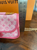 The Junco - Vintage Pink Monogram Mini Lin Canvas