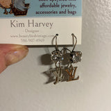 LV Earrings - Short Bling Silver