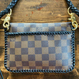 The Falcon with back pocket - Black Damier/Monogram Mix Wristlet/Crossbody/Clutch