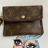 The Cardinal - Monogram Card Holder/Wallet/Wristlet in Chocolate