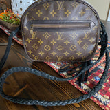 The Cockatiel - Vintage Monogram in Black Crossbody