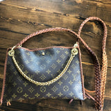 The XL Nuthatch - Vintage Monogram in Caramel Crossbody