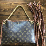 The XL Nuthatch - Vintage Monogram in Caramel Crossbody
