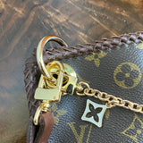 The Peacock - Vintage Monogram Hobo Crossbody in Brown - Gold Hardware