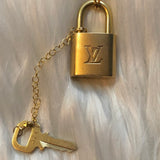 Upcycled Brass Padlock & Key Necklace with Paperclip Chain