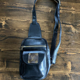 The Stork - Italian Leather Sling Bag with LV Monogram Embellishment