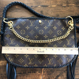 The Peacock - Vintage Monogram Hobo Crossbody in Black - Gold Hardware