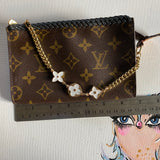 The Junco - Vintage Monogram in Black Wristlet