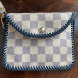 The Baby Falcon - Damier Azur Card Holder/Wristlet with Navy