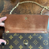 The Junco Wallet Crossbody - Vintage Monogram with Heart Chain