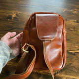 The Stork - Italian Leather Sling Bag with LV Monogram Embellishment