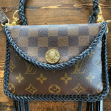 The Falcon with back pocket - Black Damier/Monogram Mix Wristlet/Crossbody/Clutch