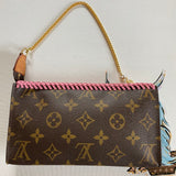 The Junco - Vintage Monogram in Pink Wristlet