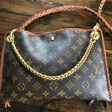 The XL Nuthatch - Vintage Monogram in Caramel Crossbody