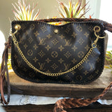 The Peacock - Vintage Monogram Hobo Crossbody - Gold Hardware