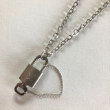 Key to My Heart Titanium Padlock Necklace with GF Cuban Link Chain