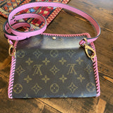 The Junco Wallet Crossbody - Vintage Monogram in Pink