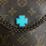 Kathy's Special Falcon - Turquoise Monogram Wristlet/Crossbody/Clutch with back pocket