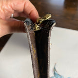 The Junco - Vintage Monogram in Black Wristlet